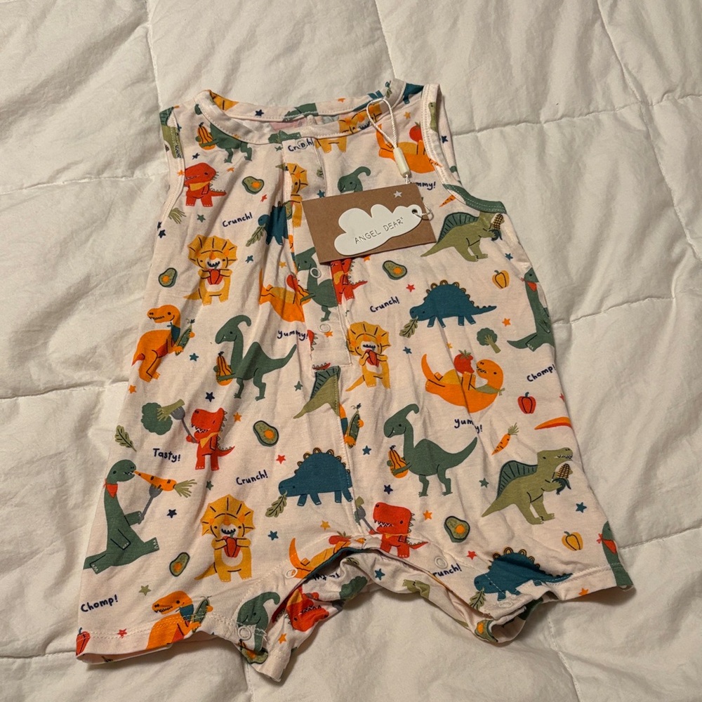 Angel Dear Dinosaur Print Toddler Romper